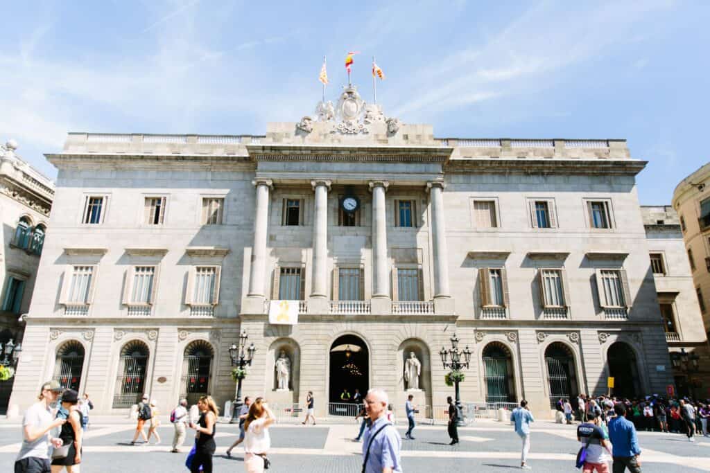 City Hall in Plaça Sant Jaume in Barcelona, Spain