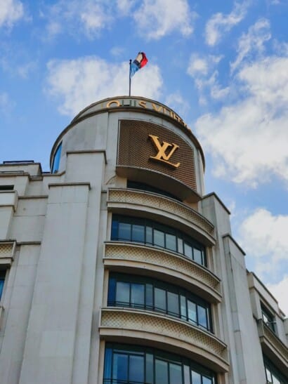 Louis Vuitton Flagman Store At Avenue Of Champs Elysees Paris