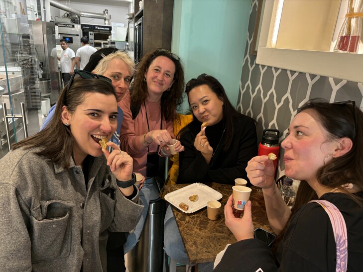 A group enjoys authentic cantucci in Florence, Italy